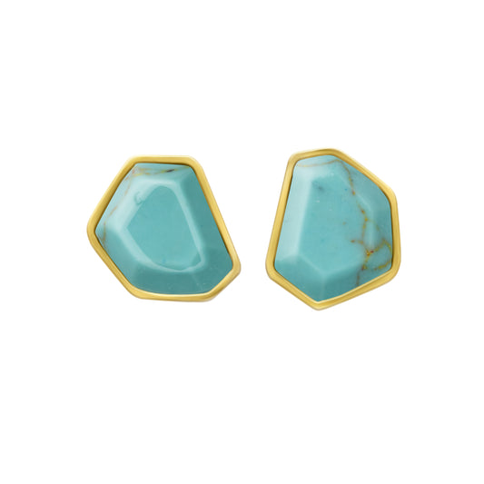 Synthetic turquoise earrings