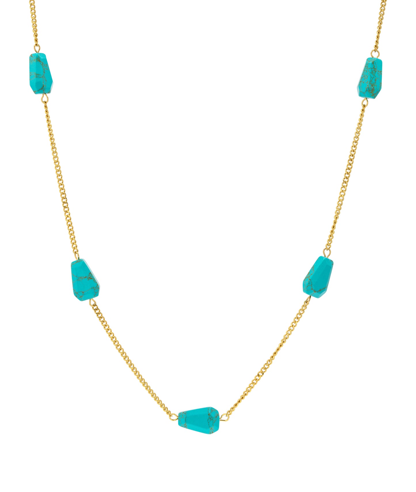 Synthetic turquoise necklace