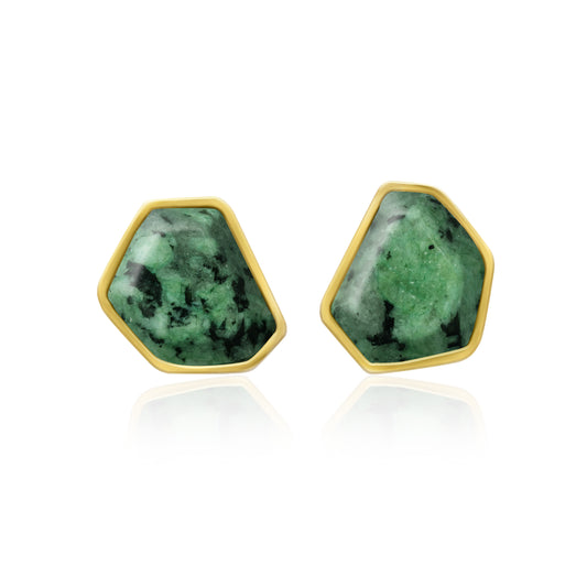 Synthetic emerald earrings