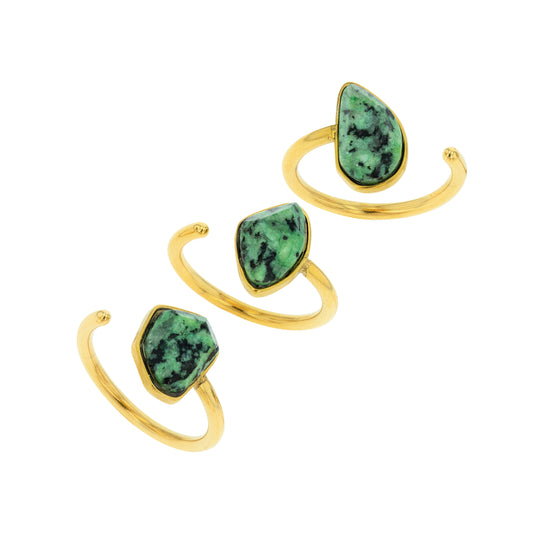 Synthetic emerald rings