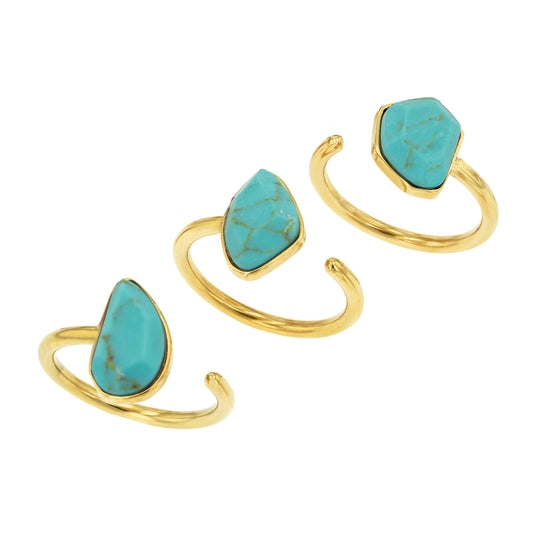 Synthetic turquoise rings