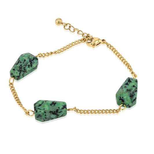 Synthetic emerald bracelet