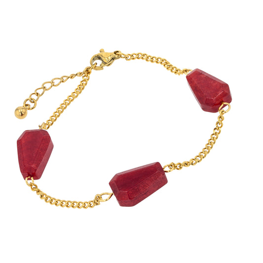 Synthetic ruby bracelet