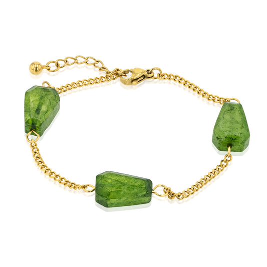 Synthetic peridot bracelet